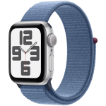 Apple Watch SE (GPS) - 2ª generazione - 40 mm - alluminio argento - smartwatch con sport loop - nylon - winter blue - dimensione del polso: 130-200 mm - 32 GB - Wi-Fi, Bluetooth - 26.4 g